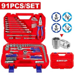 JUEGO DE HERRAMIENTAS 91 PCS CRV (M) EMTOP