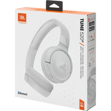 AURICULAR HEADSET JBL T520BTWHTAM JBL T520BT MIC/BT/BLANCO